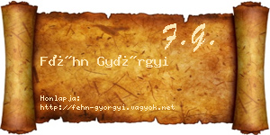 Féhn Györgyi névjegykártya